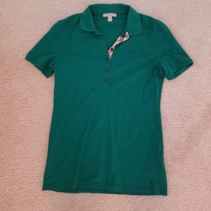 Burberry Check Trim Cotton Pique Polo Shirt